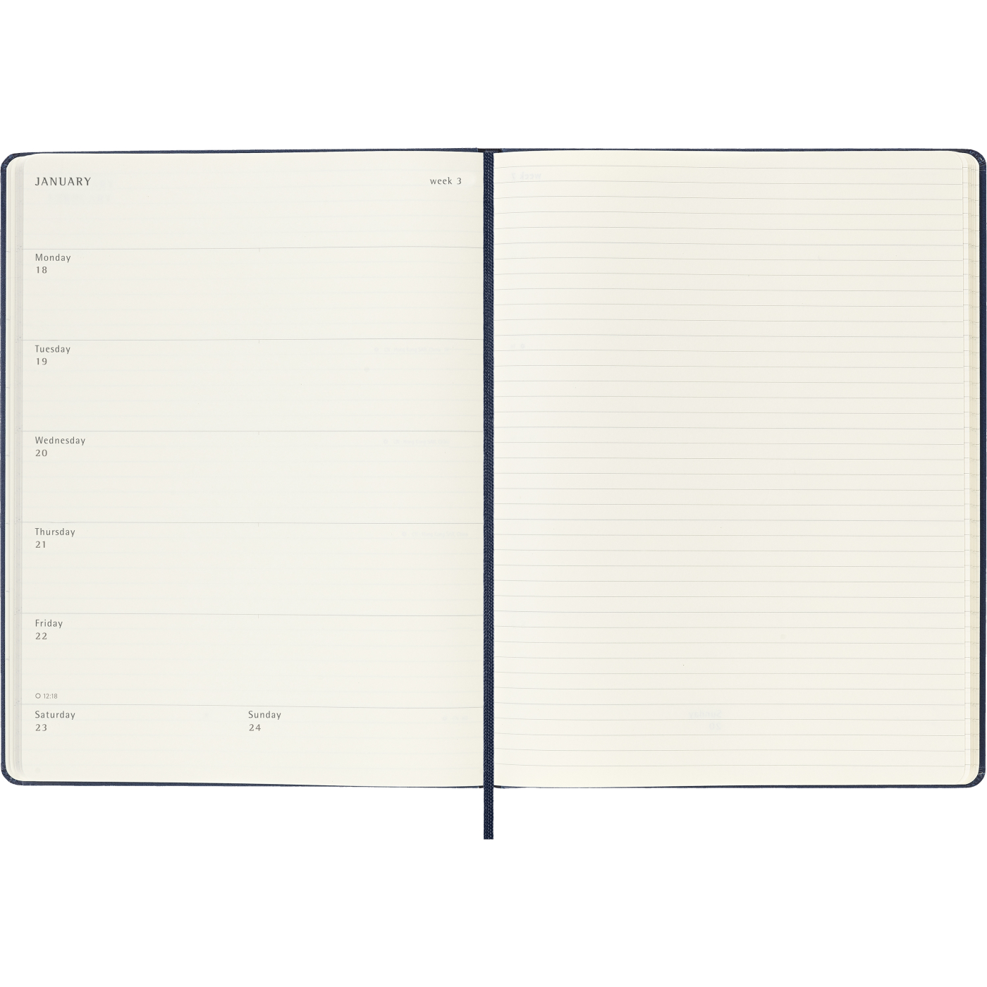 Calendar 12M Weekly Notebook 2027 Hardcover XL Sapphire Blue 