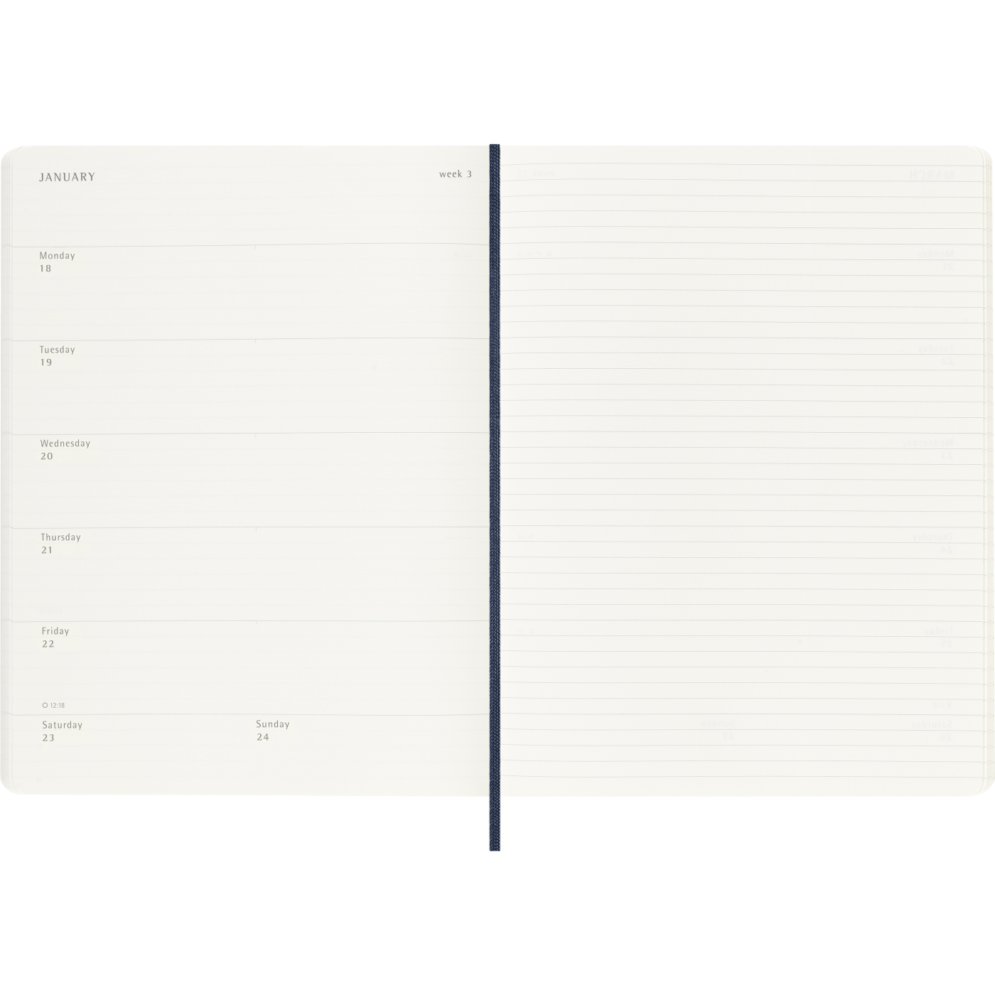 Calendar 12M Weekly Notebook 2027 Softcover XL Sapphire Blue 
