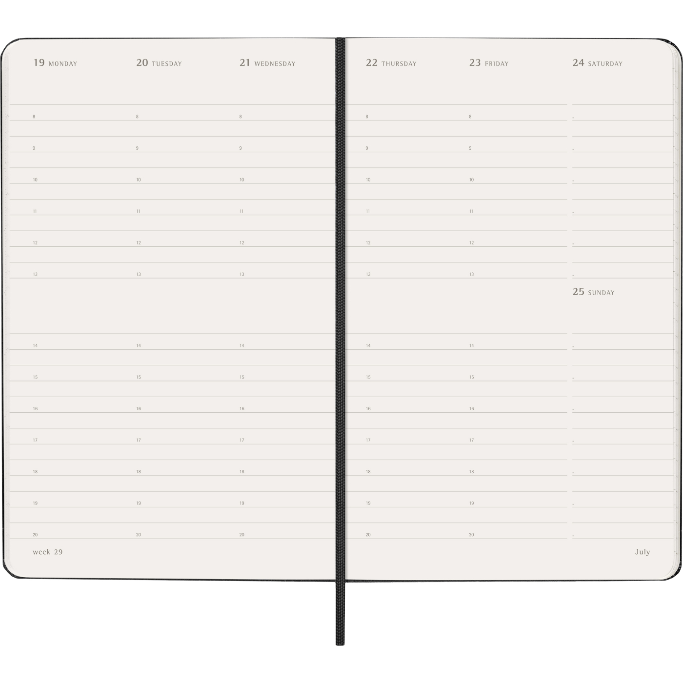 Calendar 12M Weekly Vertical 2027 Hardcover Large Black 
