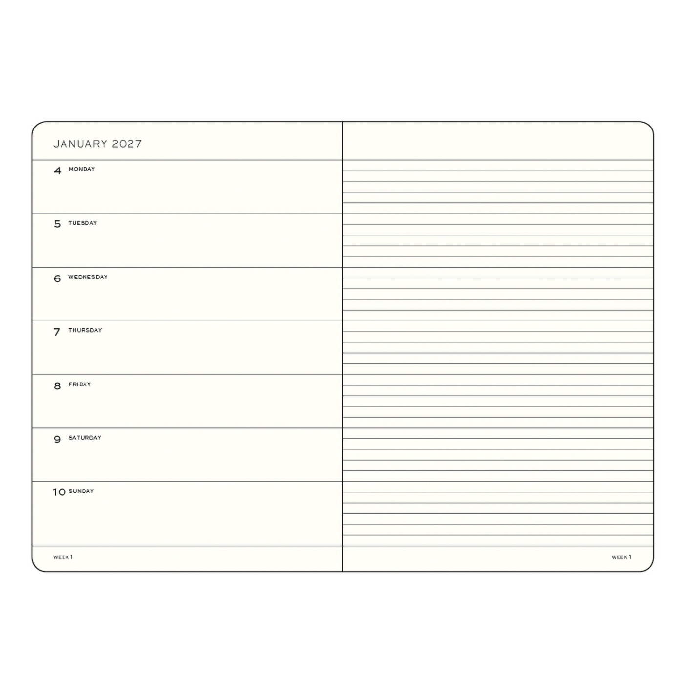 Calendar Weekly Planner & Notebook 2026 A5 Sage