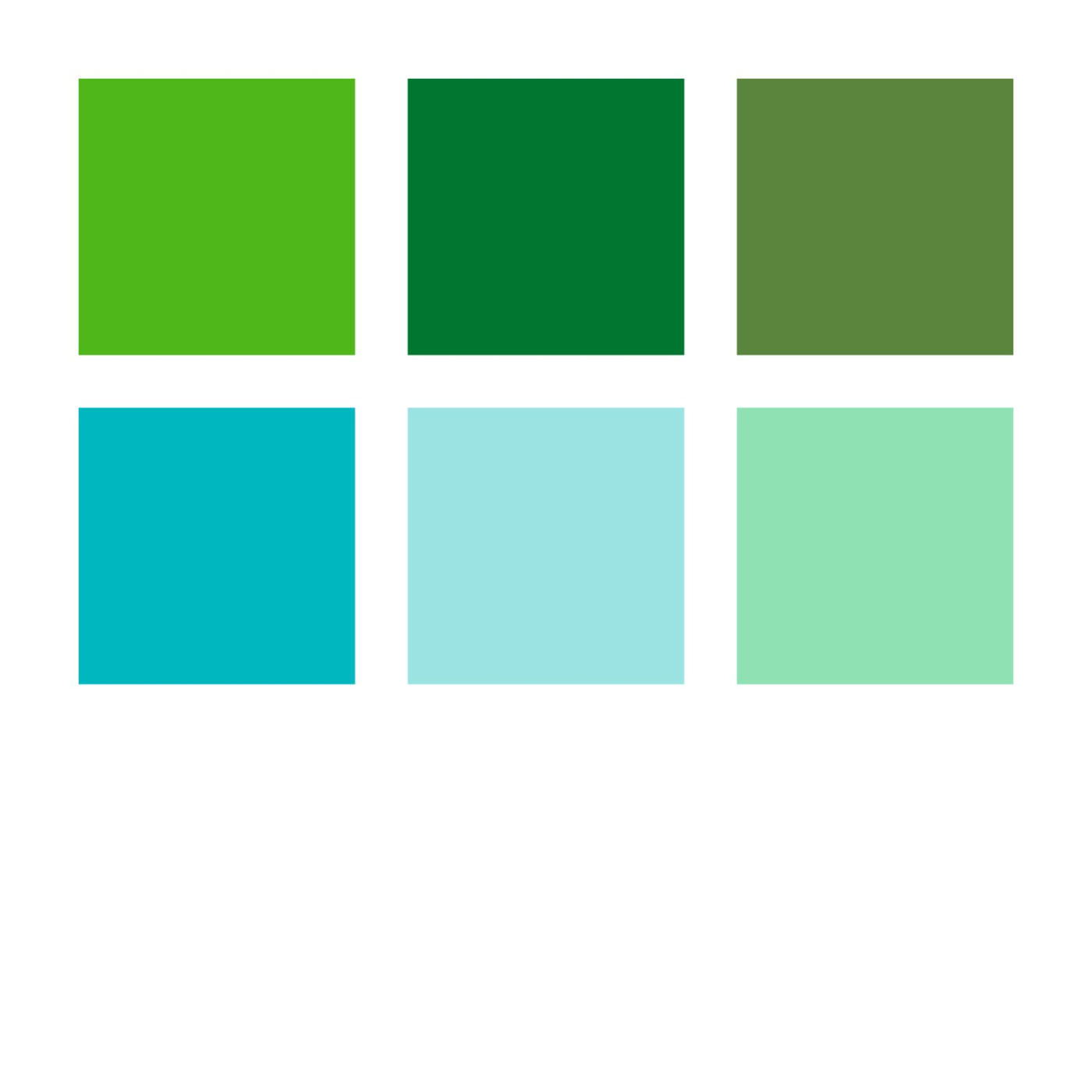 Pigment Arts Brush Pen set of 6 Green/Turquoise