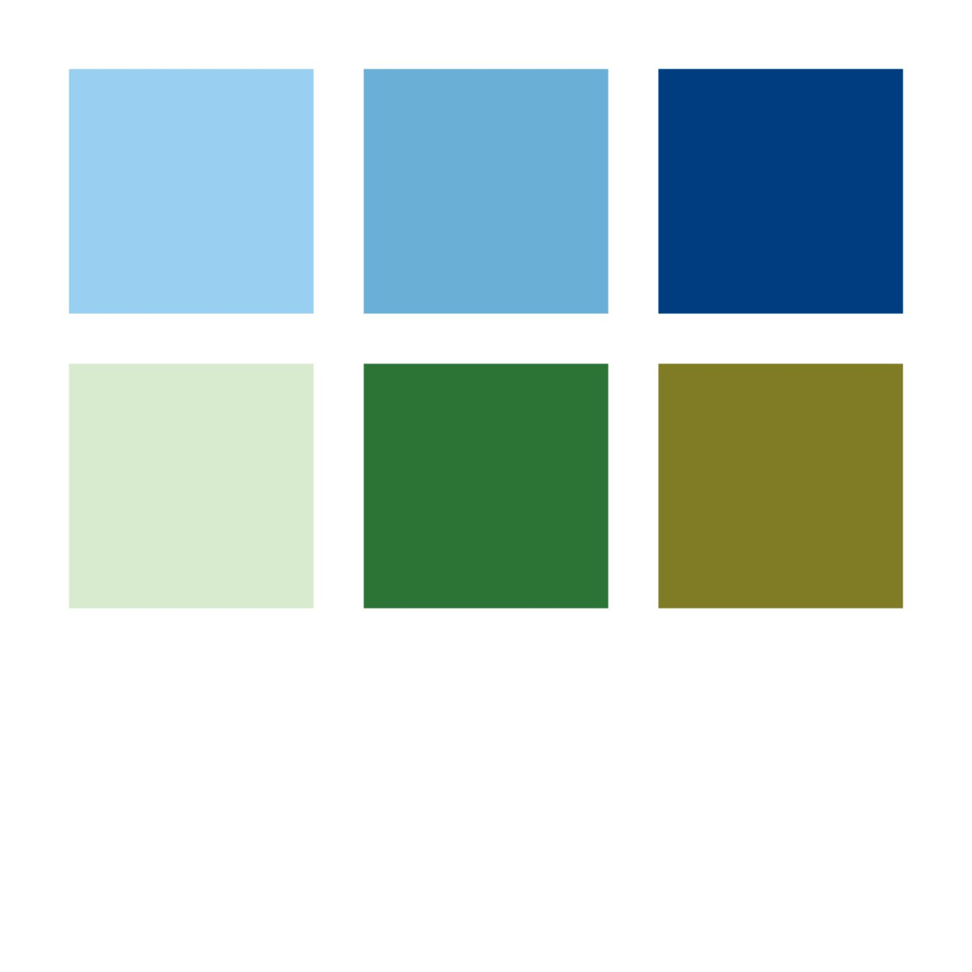 Pigment Arts Brush Pen set of 6 Blue/Green