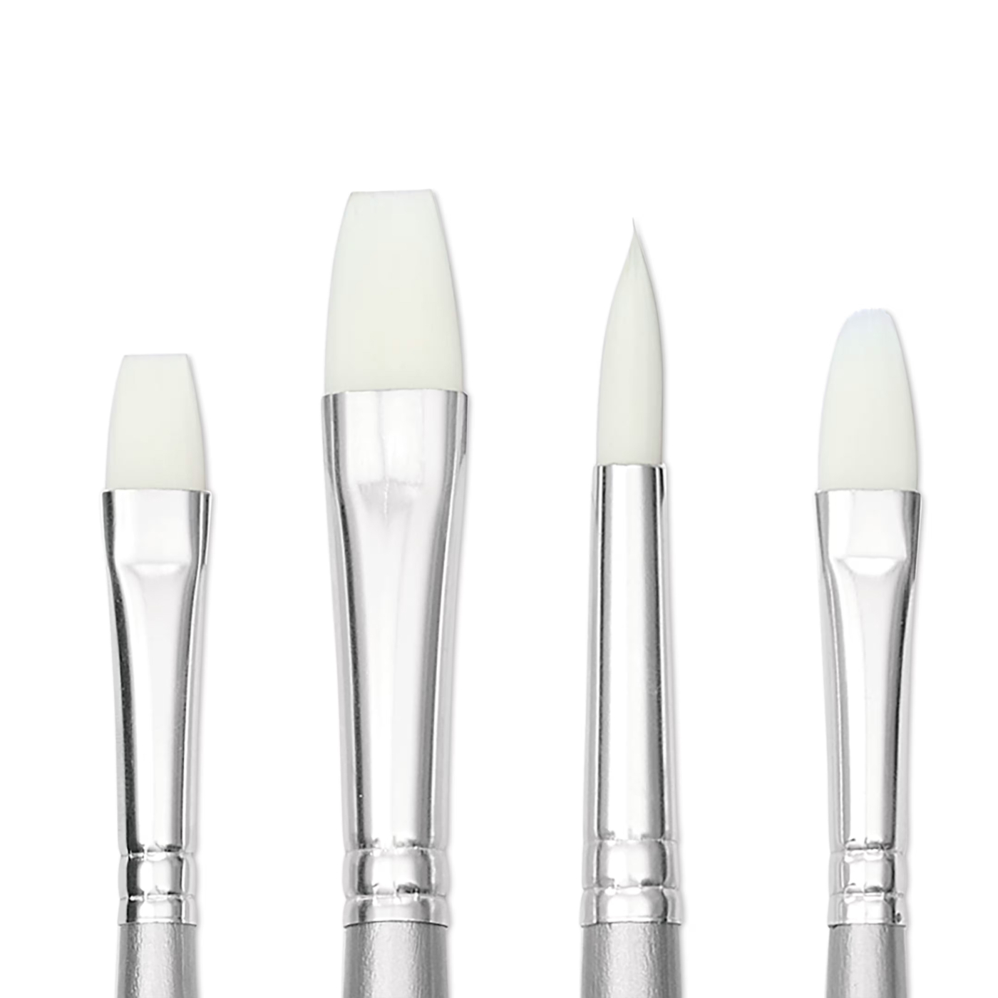 Synthetic Acrylic Brushes Long Handle 4-pack