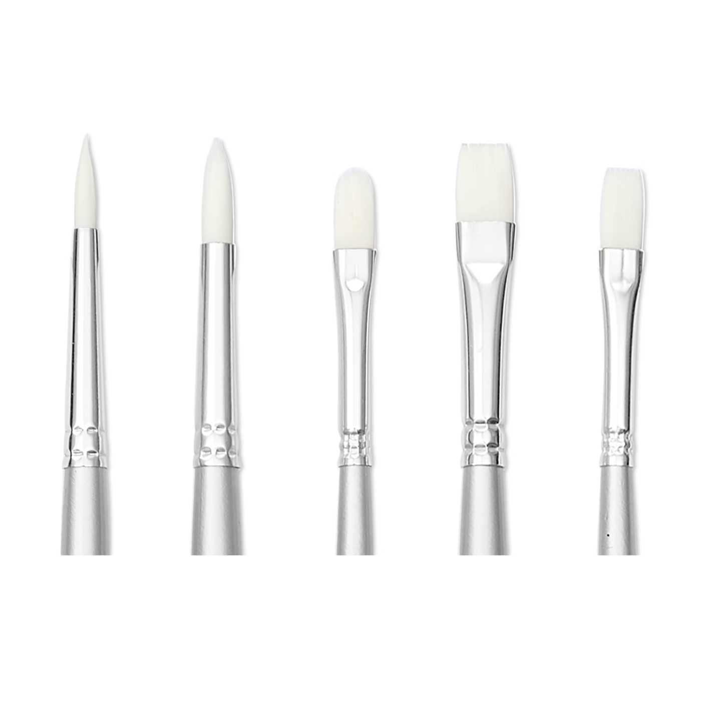 Syntetpensler Akryl Long Handle 5-pak