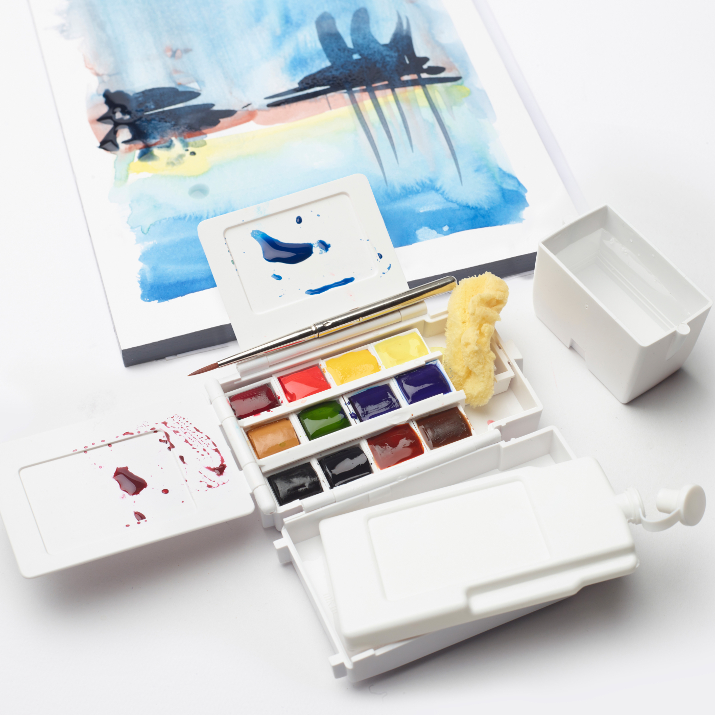Professional Water Colour Half Pan Field Box 12-set