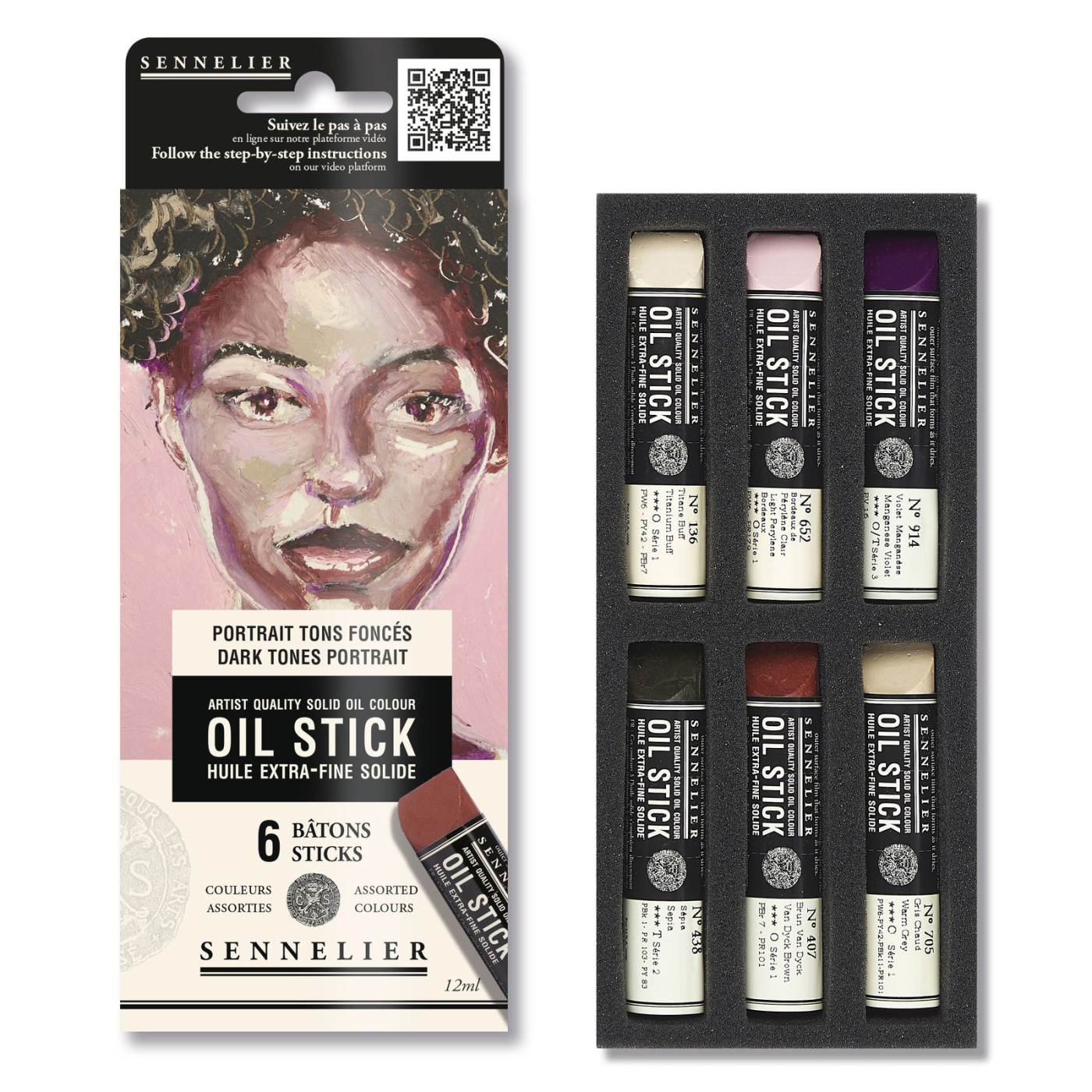 Oil Stick Mini 6-set Dark tones Portrait