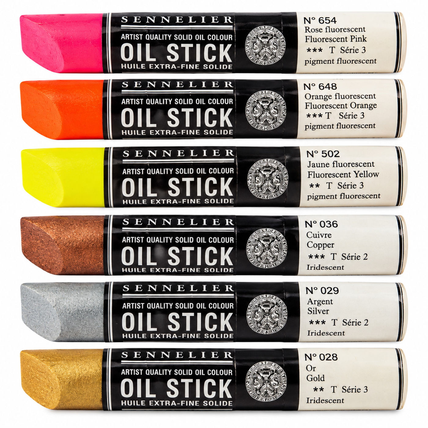 Oil Stick Flurescent & Metallics 6-set