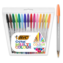 Cristal Multicolor Ballpoint 15-set in the group Pens / Writing / Ballpoints at Pen Store (100233)