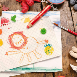 Woody 3-in-1 Colouring Pencils 6-set + sharpener in the group Kids / Kids' Pens / Coloring Pencils for Kids at Pen Store (100443)