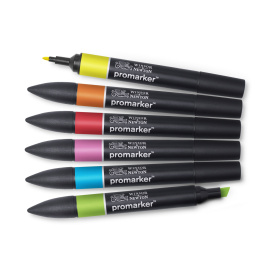 ProMarker 6-set Vibrant tones in the group Pens / Artist Pens / Illustration Markers at Pen Store (100544)