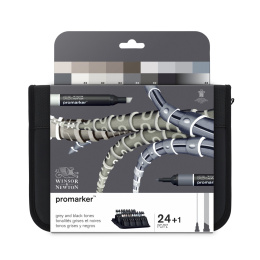 Promarker Black & Greys Wallet 24-set in the group Pens / Artist Pens / Illustration Markers at Pen Store (100568)