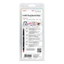 ABT Dual Brush pen 6-set Pastel in the group Pens / Artist Pens / Brush Pens at Pen Store (101080)