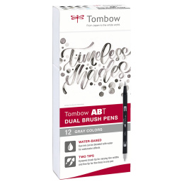 ABT Dual Brush pen 12-set Grey in the group Pens / Artist Pens / Brush Pens at Pen Store (101093)