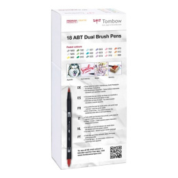 ABT Dual Brush pen 18-set Pastel in the group Pens / Artist Pens / Brush Pens at Pen Store (101096)