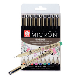 Pigma Micron Fineliner Color 9-pack in the group Pens / Writing / Fineliners at Pen Store (103306)