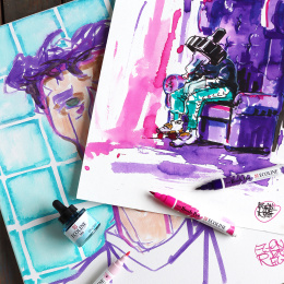 Brush Pen Violet 5-set in the group Pens / Artist Pens / Brush Pens at Pen Store (103716)