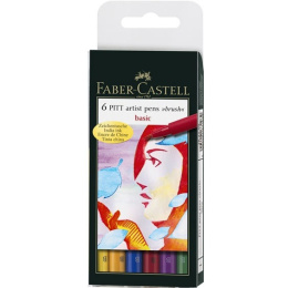 PITT Artist Brush 6-set Basic in the group Pens / Artist Pens / Felt Tip Pens at Pen Store (105145)