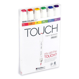 Twin Brush Marker 6-set Main in the group Pens / Artist Pens / Brush Pens at Pen Store (105321)