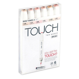 Twin Brush Marker 6-set Skin Tones A in the group Pens / Artist Pens / Illustration Markers at Pen Store (105322)