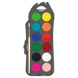 Color Peps Watercolor 12 x 30 mm + Brush in the group Kids / Kids' Paint & Crafts / Kids' Watercolor Paint at Pen Store (108763)