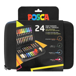 Posca Marker 24-set Rubbercase in the group Pens / Artist Pens / Illustration Markers at Pen Store (110396)