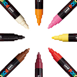 Posca PC-5M Warm Colours - Set of 8 in the group Pens / Artist Pens / Illustration Markers at Pen Store (110428)