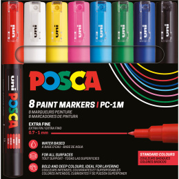 Posca PC-1MC Standard Colours Set of 8 in the group Pens / Artist Pens / Illustration Markers at Pen Store (110436)
