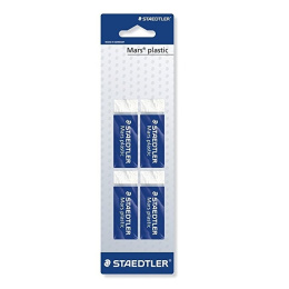 Eraser Mars Plastic 4-pack in the group Pens / Pen Accessories / Erasers at Pen Store (111067)