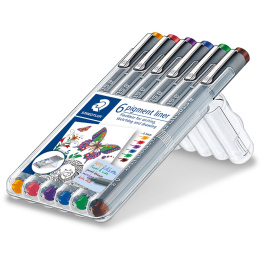 Pigment Liner Color 0.3mm 6-set in the group Pens / Writing / Fineliners at Pen Store (111208)