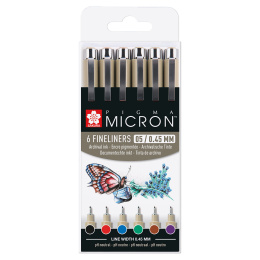 Pigma Micron Fineliner 6-set 05 Basic Colours in the group Pens / Writing / Fineliners at Pen Store (125576)