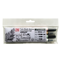 Twin Tip Marker Black Set of 4 in the group Pens / Artist Pens / Illustration Markers at Pen Store (127874)