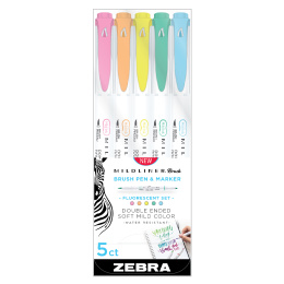 Mildliner Brush 5-pack Fluorescent in the group Pens / Artist Pens / Brush Pens at Pen Store (127926)