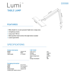 Lumi Task Lamp in the group Hobby & Creativity / Hobby Accessories / Artist Lamps at Pen Store (127938)