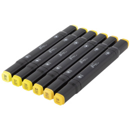 Dual-tip Markers 6-set Yellow in the group Pens / Artist Pens / Felt Tip Pens at Pen Store (128522)