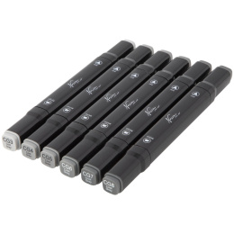 Dual-tip Markers 6-set Grey in the group Pens / Artist Pens / Felt Tip Pens at Pen Store (128527)