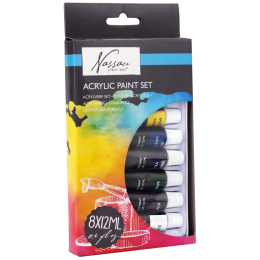 Acrylic paint 12 ml 8-set in the group Art Supplies / Colors / Acrylic Paint at Pen Store (128543)