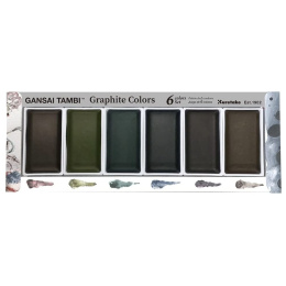 Gansai Tambi Aquarelle 6-set Graphite Colors in the group Art Supplies / Colors / Watercolor Paint at Pen Store (128725)