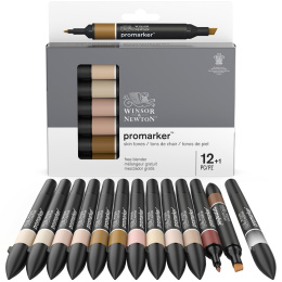 Promarker Set of 12 + Blender (Skin Tones) in the group Pens / Artist Pens / Illustration Markers at Pen Store (128783)