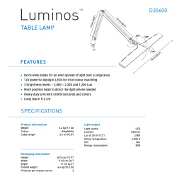 Luminos Table Lamp in the group Hobby & Creativity / Hobby Accessories / Artist Lamps at Pen Store (129122)