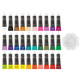 Acrylic Paint 12ml 30-set + palette in the group Art Supplies / Colors / Acrylic Paint at Pen Store (129364)