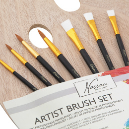 Brushes 8-set + Wooden palette in the group Art Supplies / Studio / Palettes at Pen Store (129368)