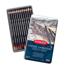 Tinted Charcoal Set of 12 in the group Art Supplies / Crayons & Graphite / Drawing Charcoal at Pen Store (129566)
