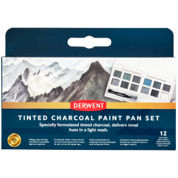 Tinted Charcoal Paint Pan Set 12 Half pans in the group Art Supplies / Artist colours / Watercolor Paint / Watercolor pans at Pen Store (129568)