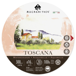 Watercolor Pad Round Toscana 100% Cotton 300g 16 cm 20 Sheets in the group Paper & Pads / Artist Pads & Paper / Watercolor Pads at Pen Store (129654)