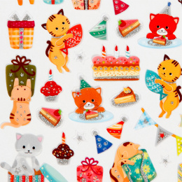 Stickers Cat Party 1 sheet in the group Kids / Fun and learning / Stickers at Pen Store (129981)