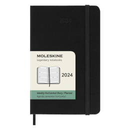 12M Weekly Planner Horizontal Hardcover Pocket Black in the group Paper & Pads / Planners / 12-Month Planners at Pen Store (130174)
