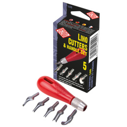 Lino Cutters and Handle Set 5 pcs in the group Hobby & Creativity / Techniques / Linoleum prints at Pen Store (130665)