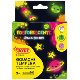 Gouache Tempera Poster Paint 4x35 ml Glow in the Dark (3 years+) in the group Kids / Kids' Paint & Crafts / Paint for Kids at Pen Store (131142)