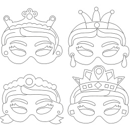 Paper Masks Princesses 12 pcs in the group Kids / Fun and learning / Birthday Parties at Pen Store (131284)
