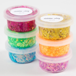Glitter Clay 6x20 ml Colour mix in the group Kids / Kids' Paint & Crafts / Modelling Clay for Kids at Pen Store (131404)